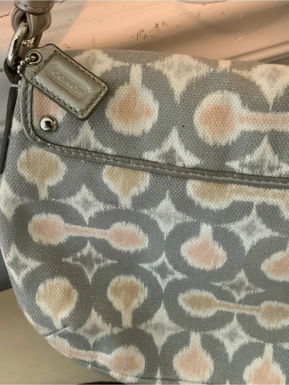 Coach Kristin Signature OP Art Ikat Shoulder Bag
